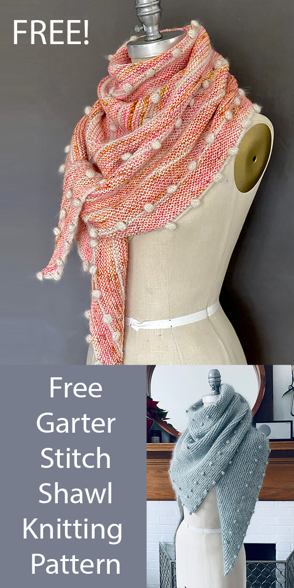 Free Garter Stitch Shawl Knitting Pattern Fleur Shawl
