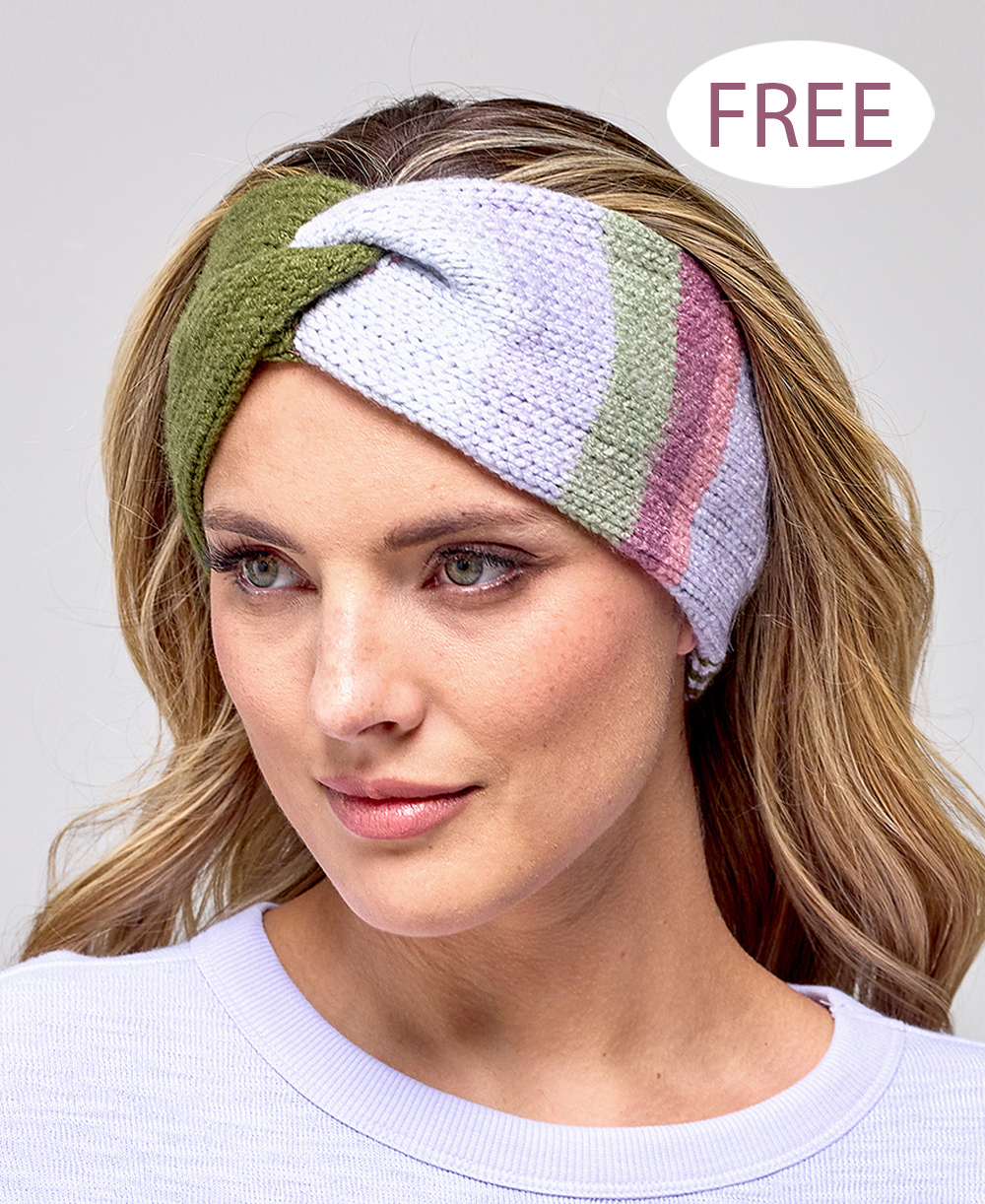 Free Flicker Earwarmer Twisted Headbands Knitting Pattern Knit Flat