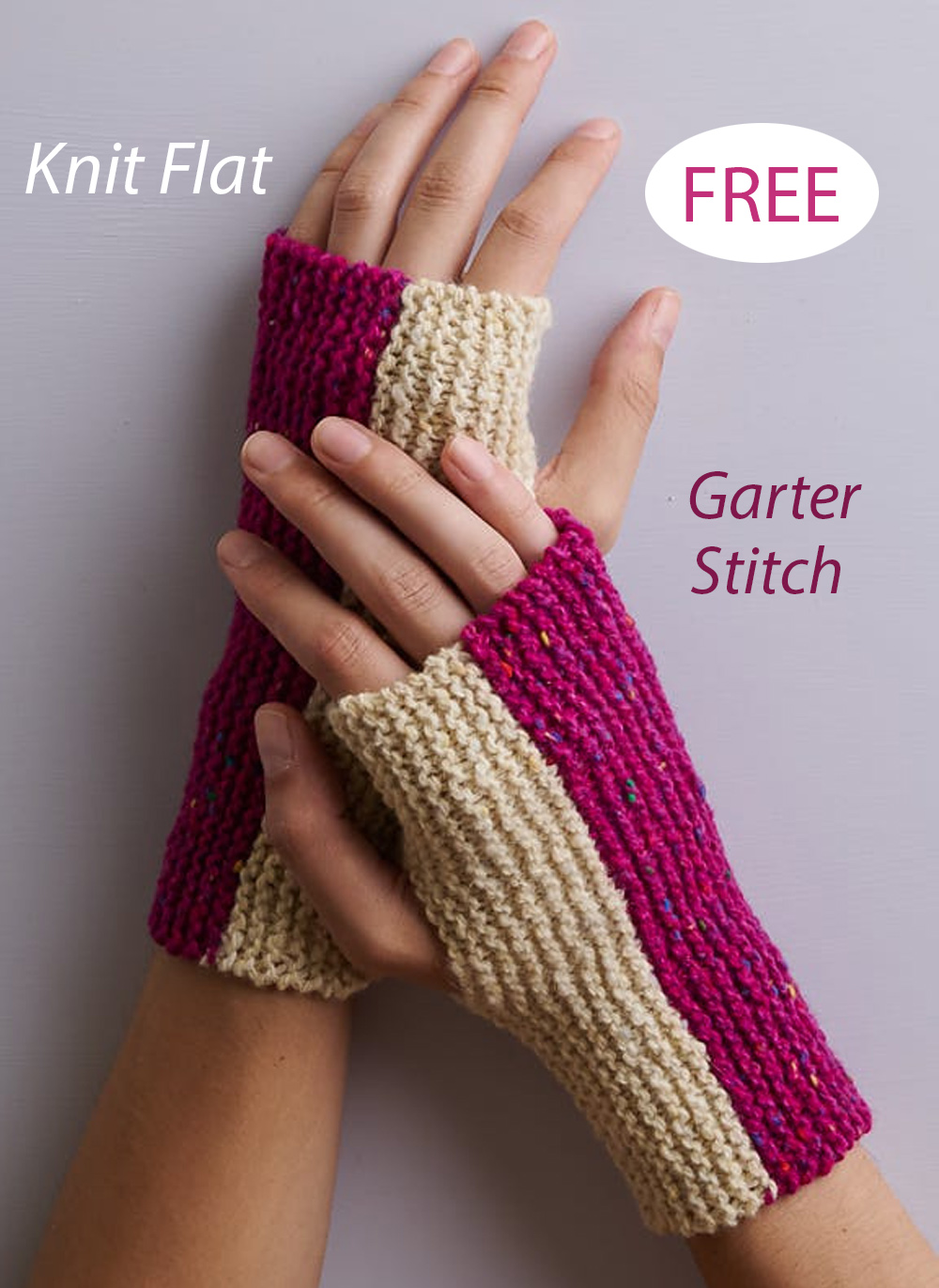 Flip Side Hand Warmers Half and Half Knitting Pattern