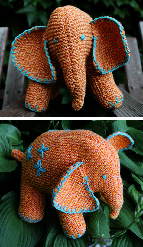 Free Knitting Pattern for Flo the Elephant