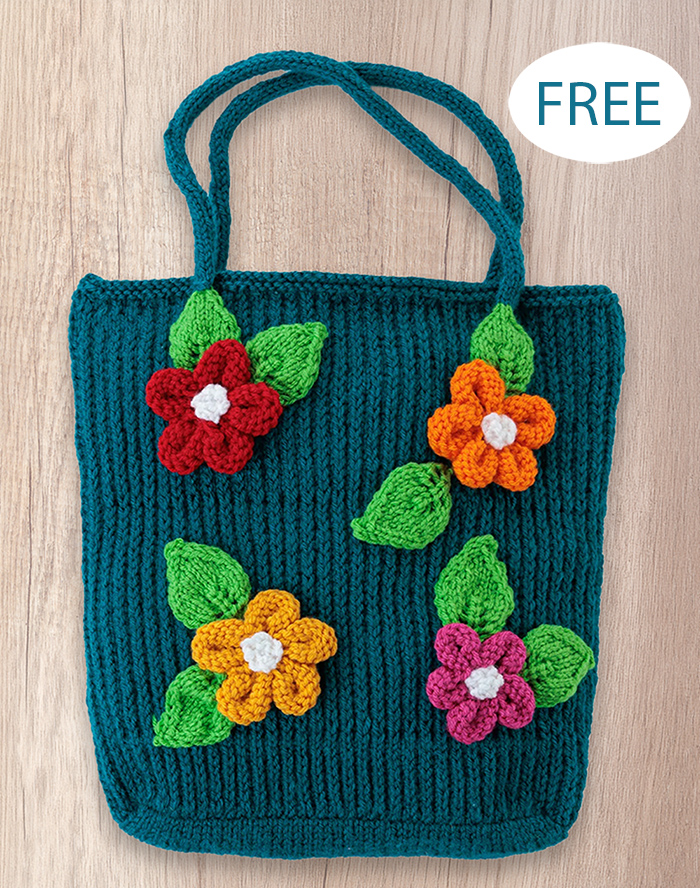 Free Floral Tote Bag Knitting Pattern