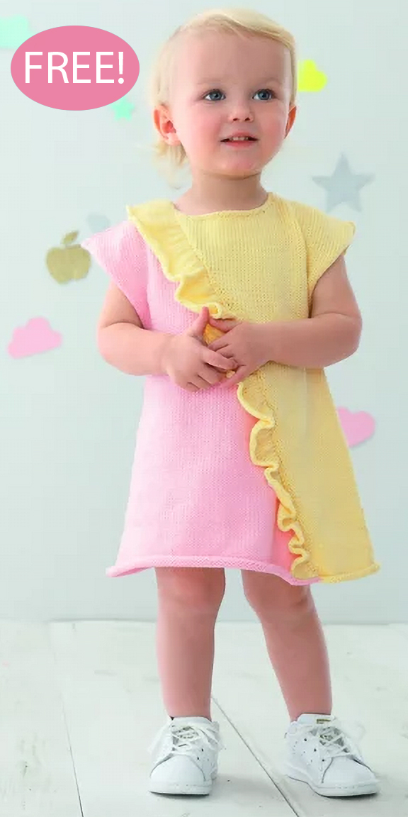 Free Knitting Pattern for Flore Baby Dress