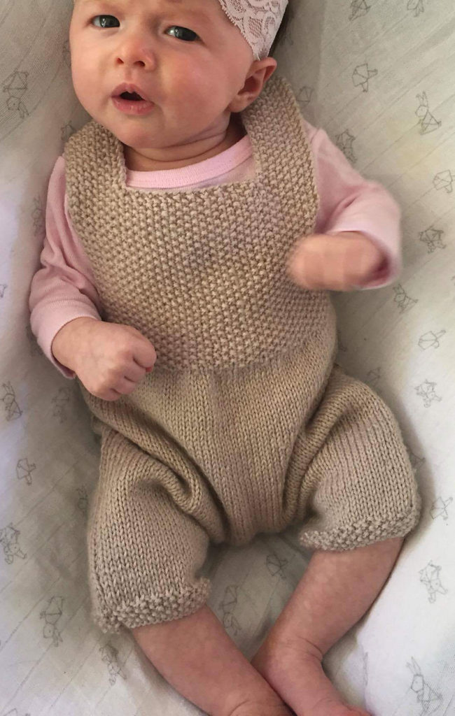 Free Knitting Pattern for Easy Florence Baby Overalls