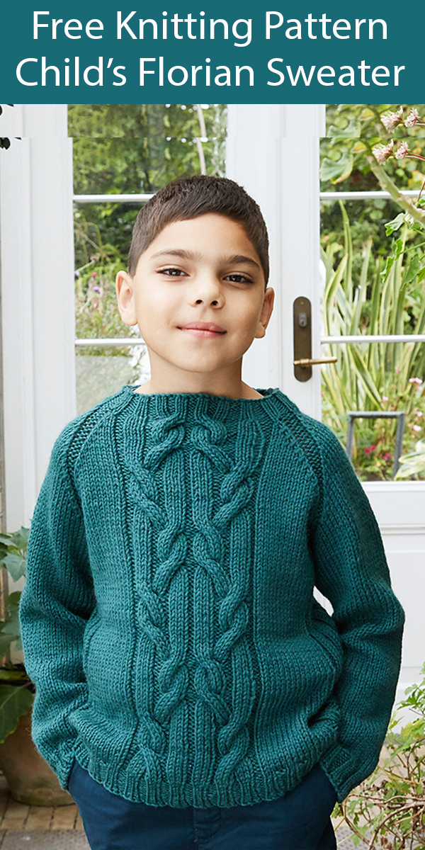 Free Knitting Pattern for Child's Florian Sweater 4 yrs to 12 yrs