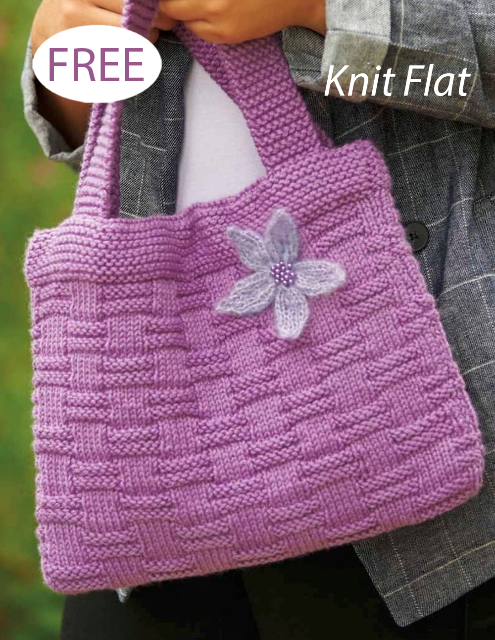 Free Flower Basket Handbag Knitting Pattern