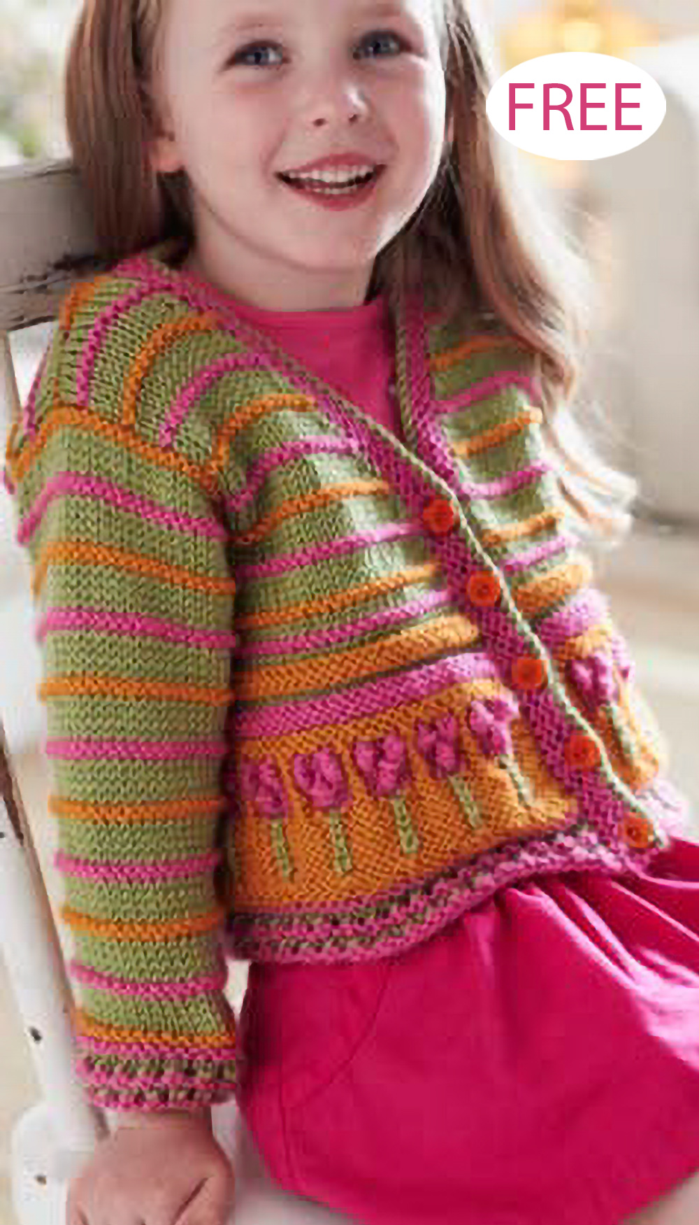 Free Flower Border Cardigan Knitting Pattern
