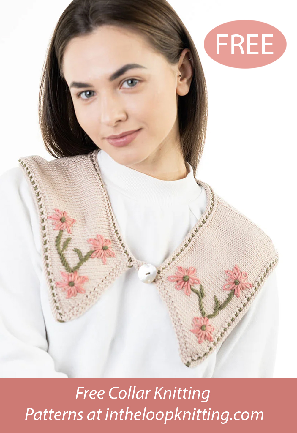 Free Embroidered Collar Knitting Pattern