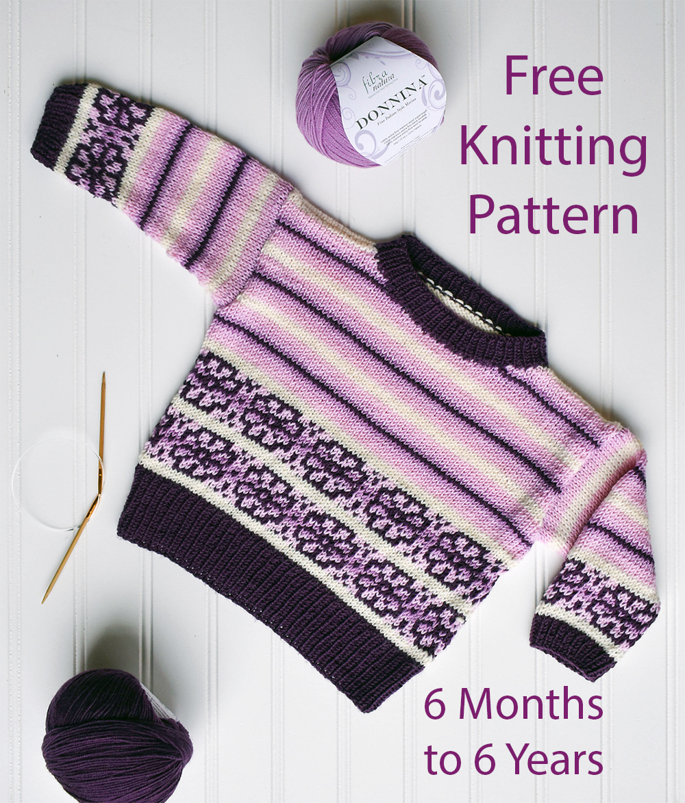 Free Baby and Child Flower Fence Sweater Knitting Pattern