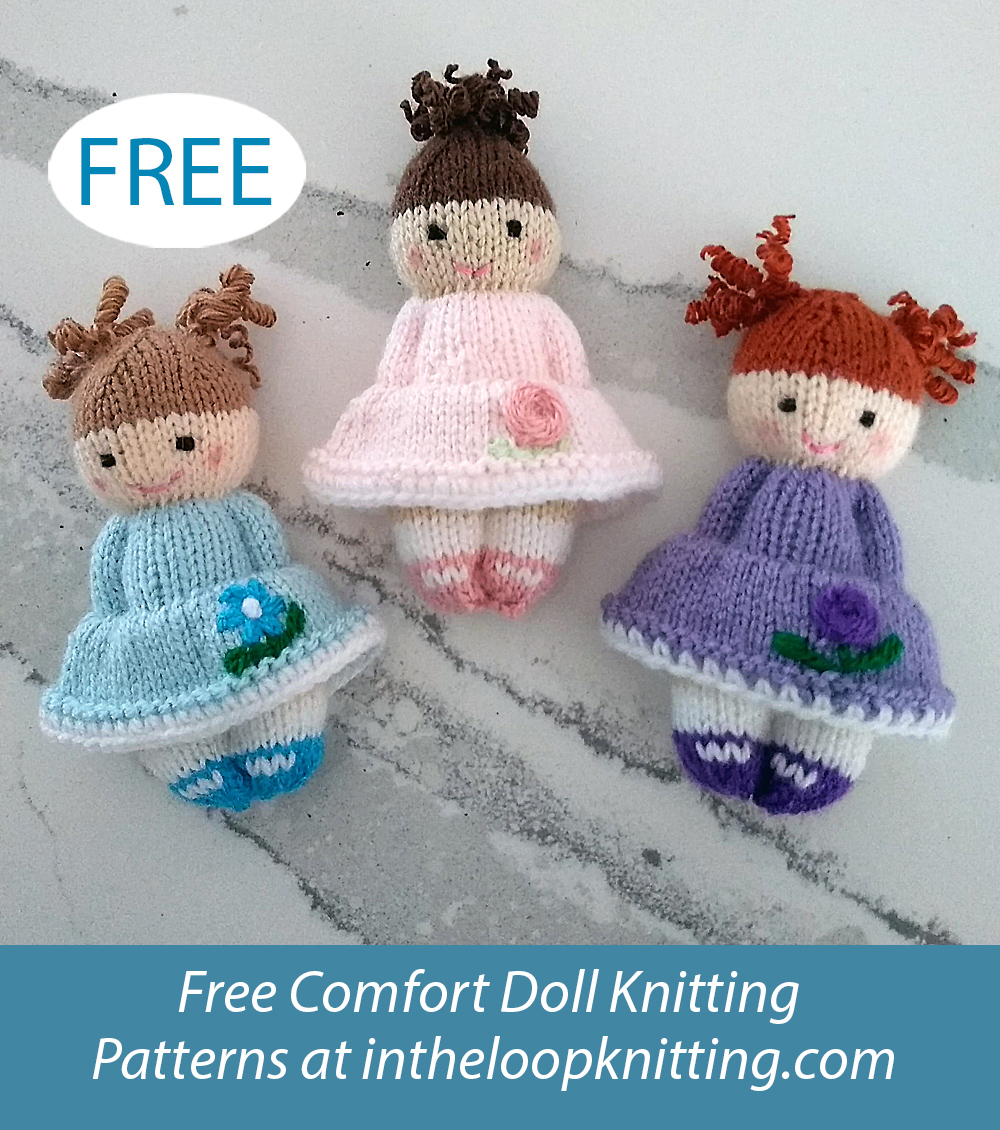 Free Flower Girls Izzy Dolls Knitting Pattern Comfort Doll Sets