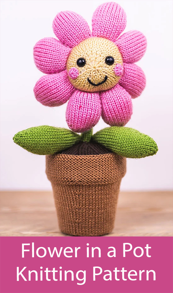 Flower in a Pot Knitting Pattern or Kit Stashbuster