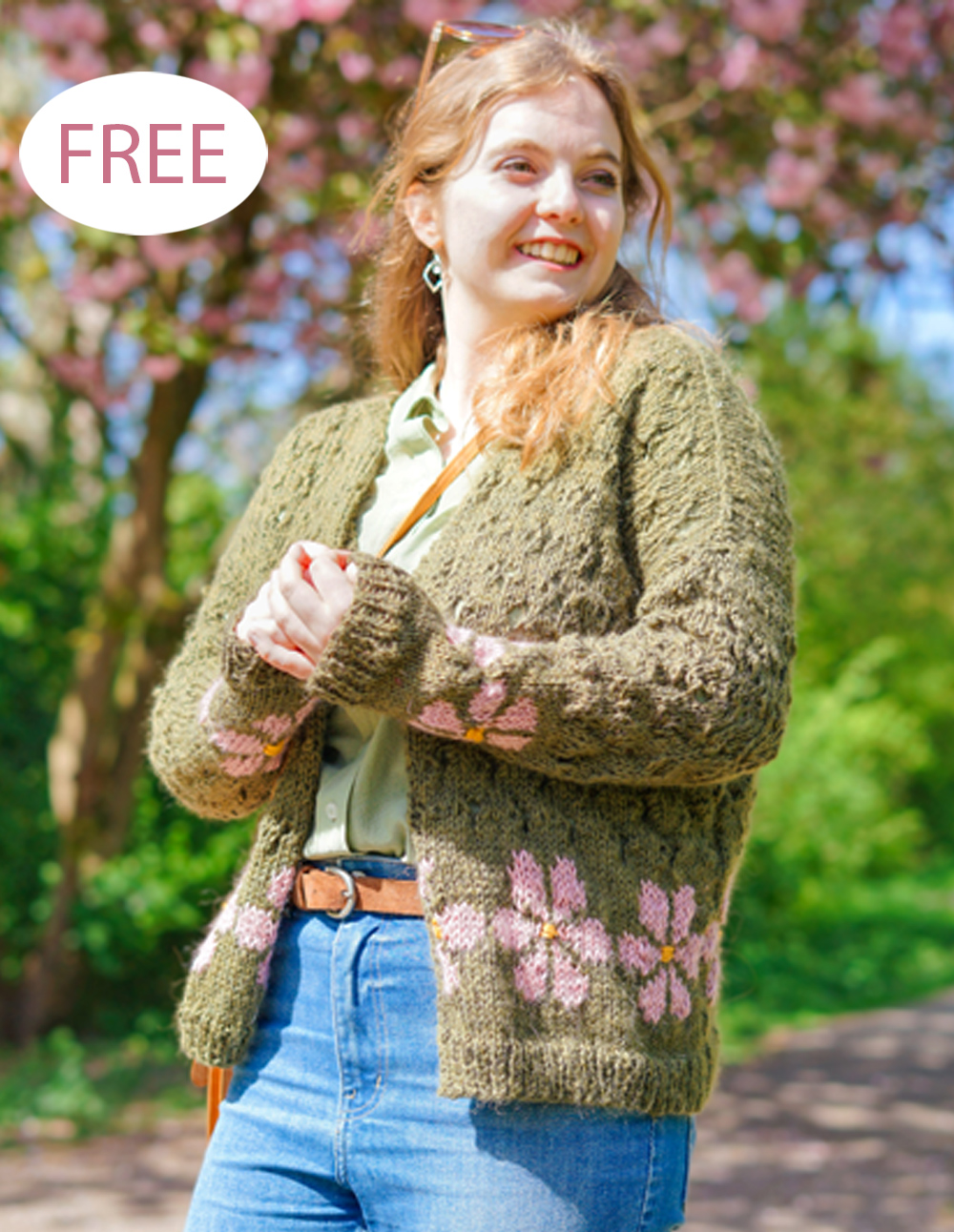 Free Sweater Knitting Pattern Flower Flowerfield Cardigan Sweater