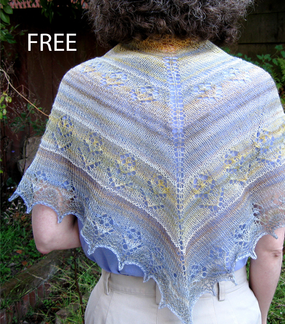 Free Flowering Weeds Shawl Knitting Pattern