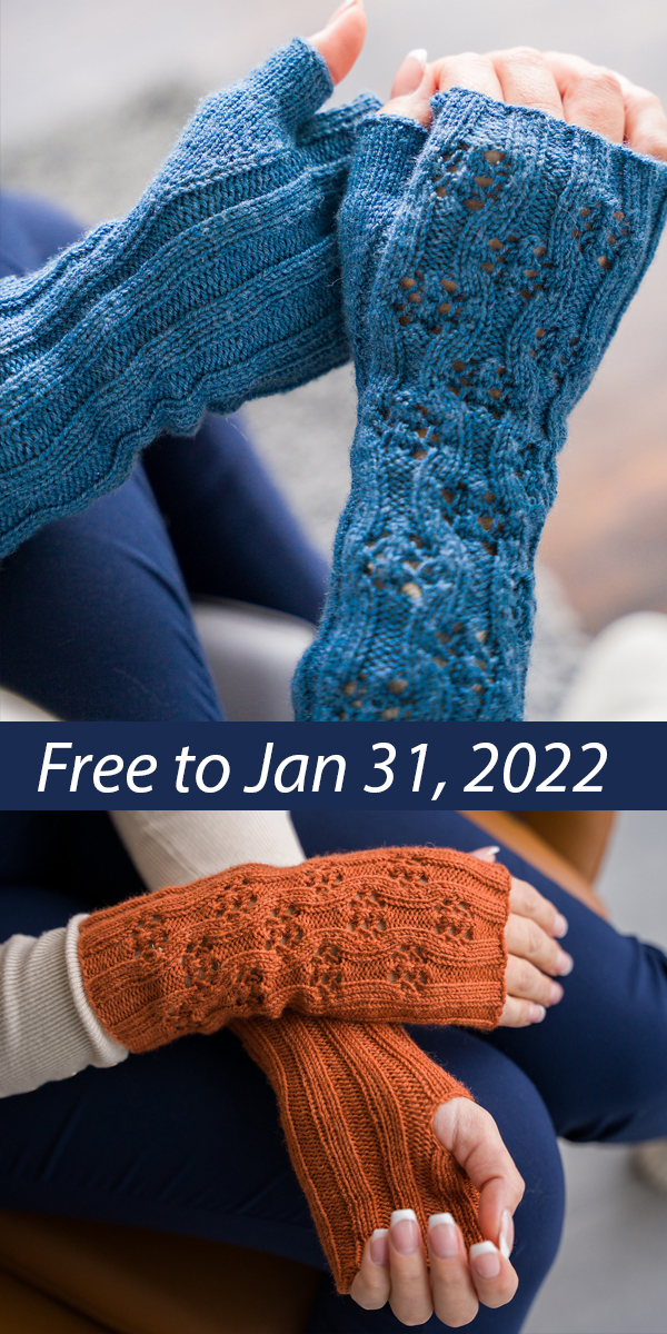 Flowery Arm Warmers Free Knitting Pattern to Jan 31, 2022