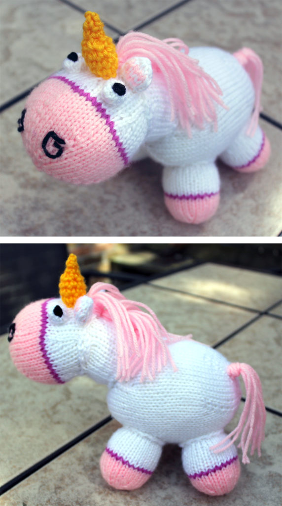Free Knitting Pattern for Fluffy the Unicorn from Despicable Me