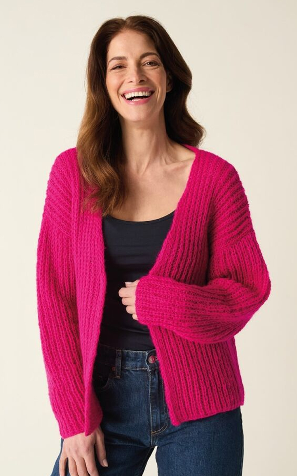 Fluffy Little Cardigan Knitting Patterns Fisherman’s rib 