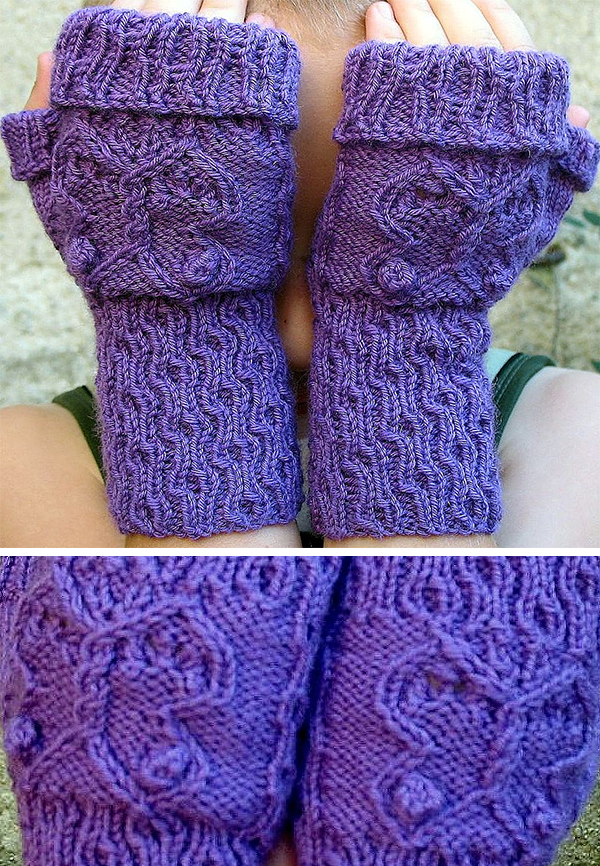 Free Knitting Pattern for Flutterby Mitts