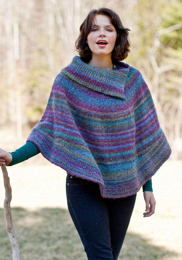 Free knitting pattern for Flutterwheel Poncho