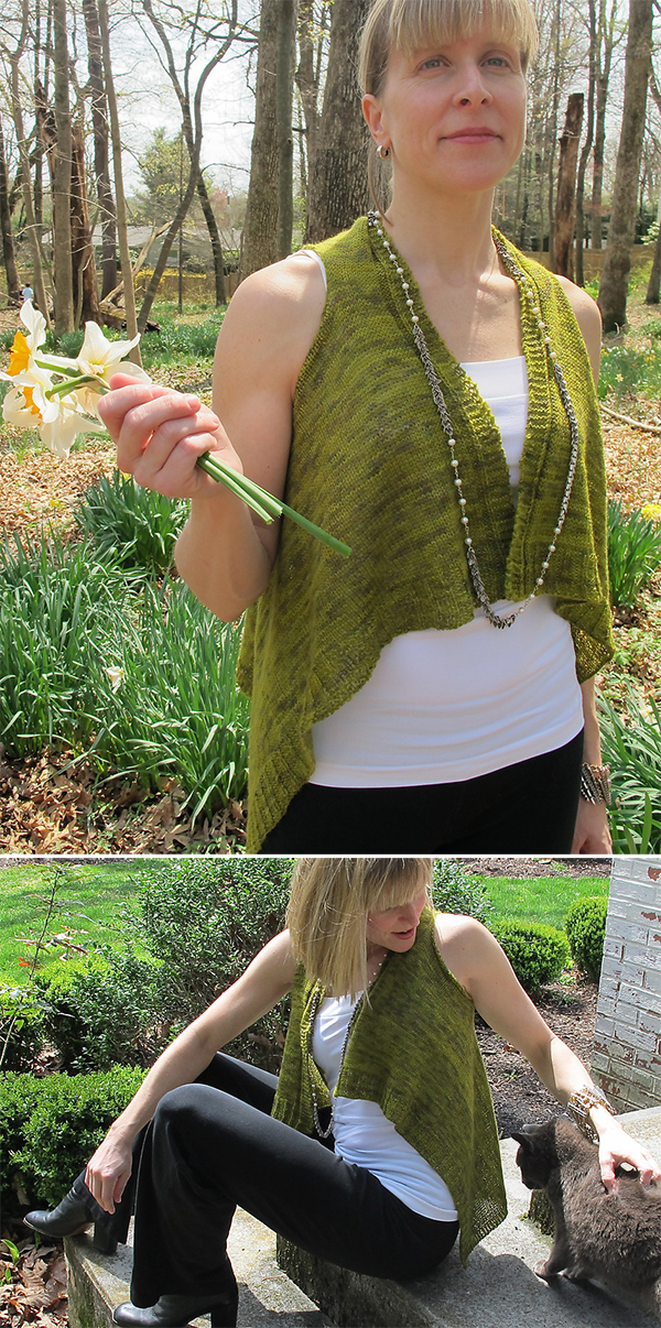 Free Knitting Pattern for Easy Flyaway Vest