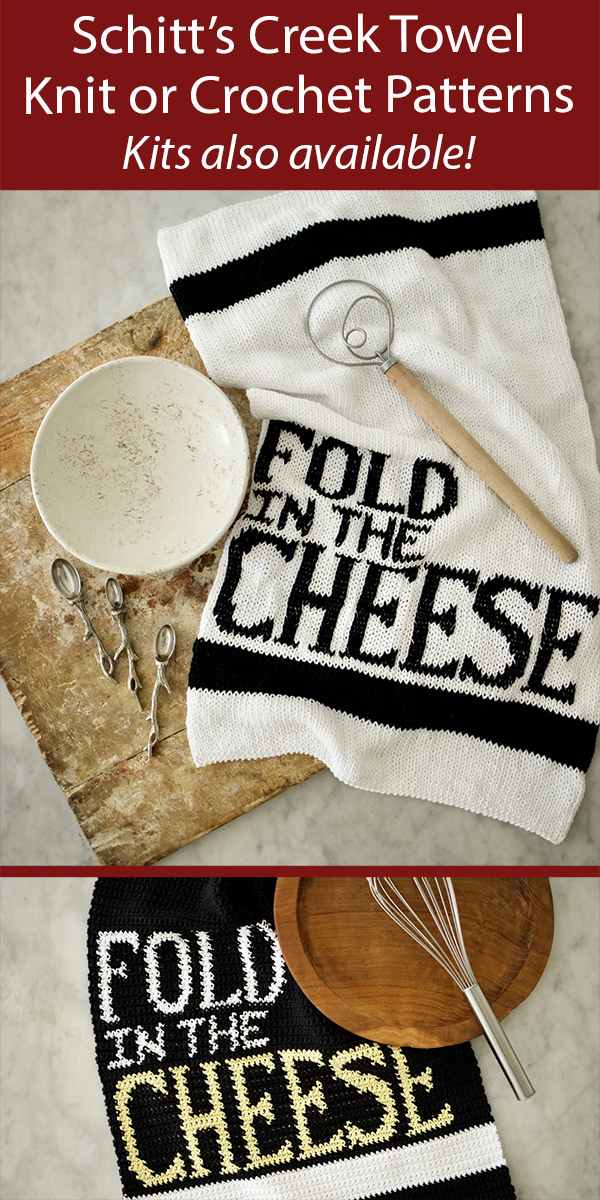 Schitt's Creek Knitting Patterns Fold in the Cheese Dish Towel