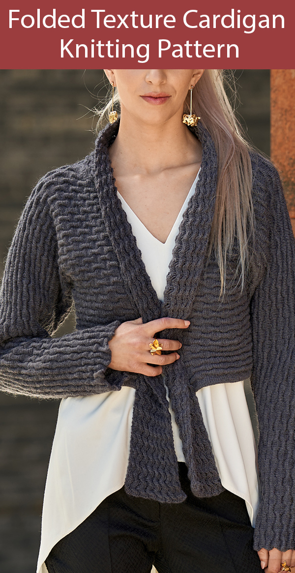 Knitting Pattern for Folded Texture Cardigan