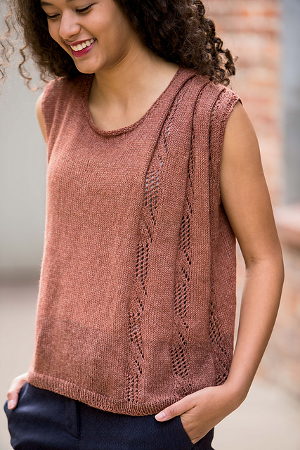 Knitting pattern for Folded Lace Tank