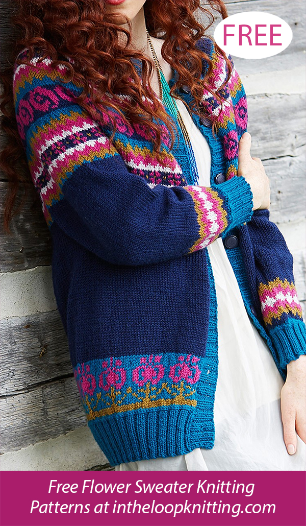 Free Folksy Yoke Cardigan Knitting Pattern