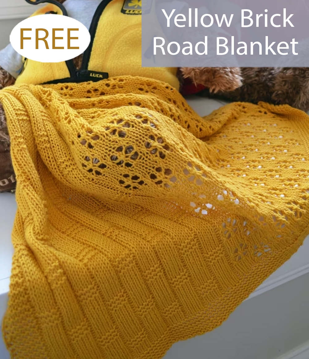 Follow the Yellow Brick Road Baby Blanket Free Knitting Pattern