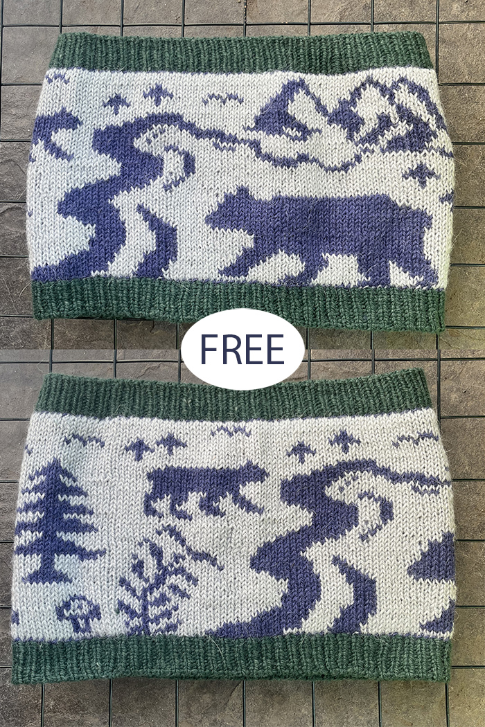 Free Knitting Pattern Forest Double Knit Cowl Bear