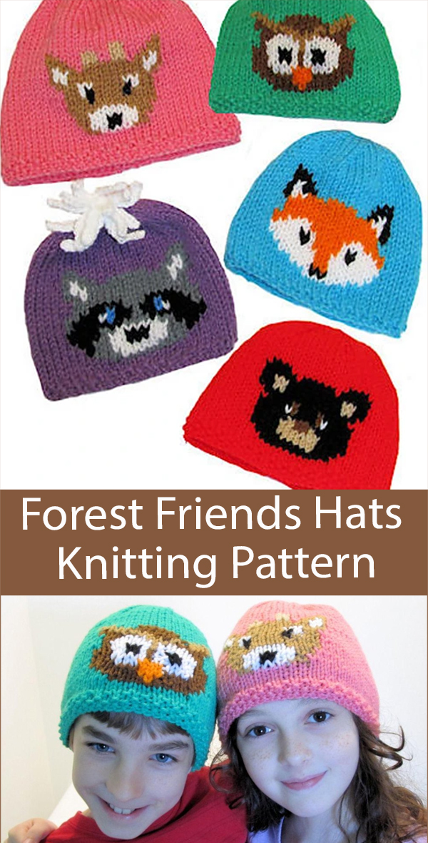 Baby and Child Hat Knitting Pattern Forest Friends Hats