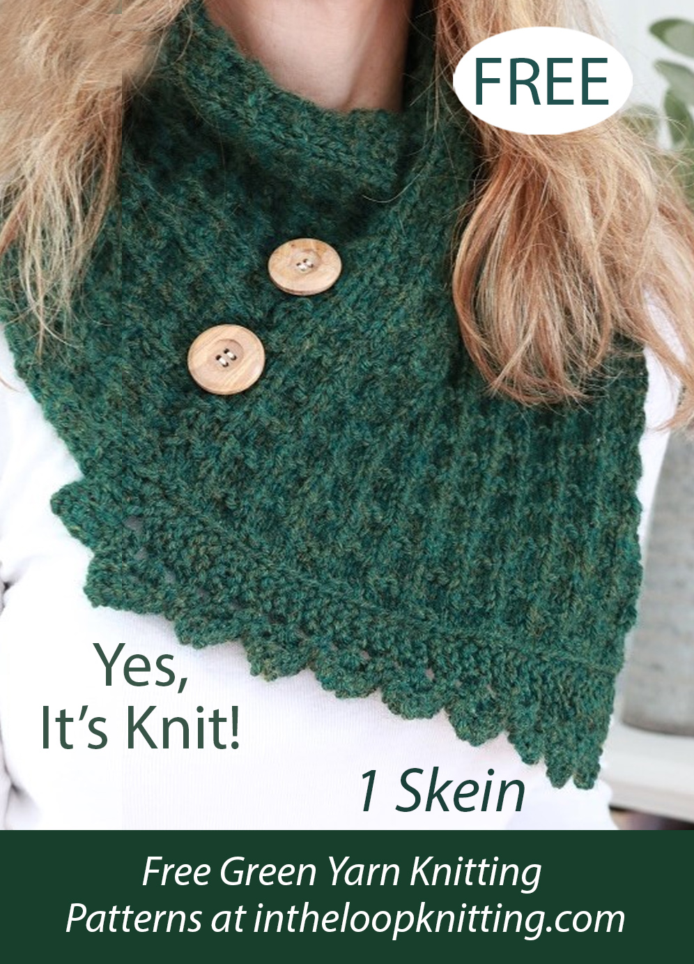 Free Forest Green Cowl Knitting Pattern