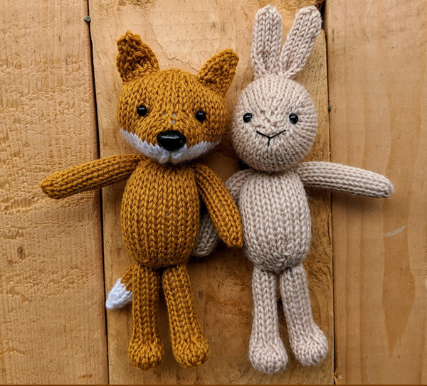 Knitting Pattern for Fox & Bunny Toys