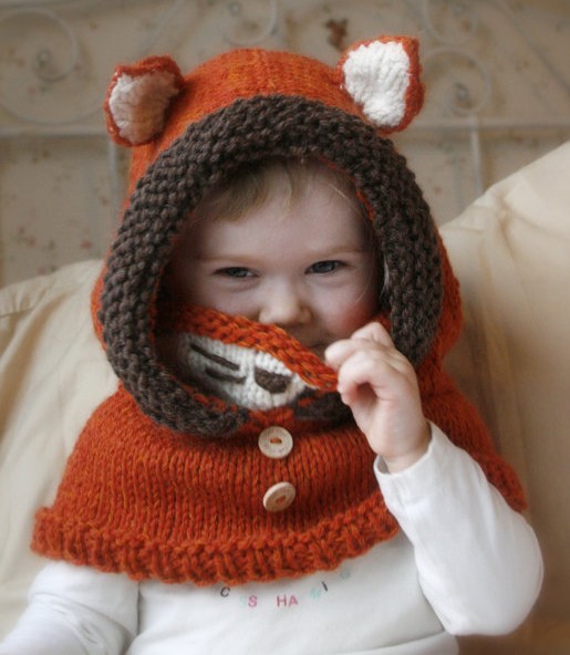 Fox Hood Cowl Knitting Pattern