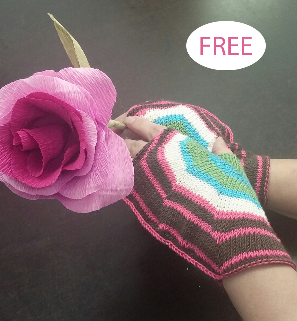 Free Fractured Circle Mitts Knitting Pattern Jazzy Hands