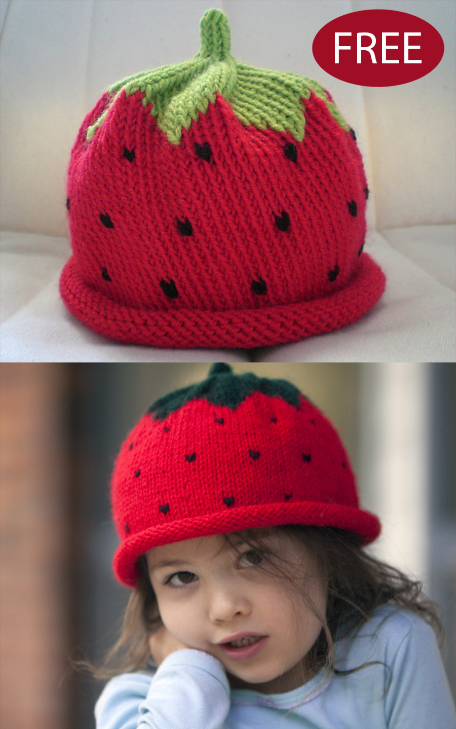 Free Fragolino Strawberry Hat Knitting Pattern