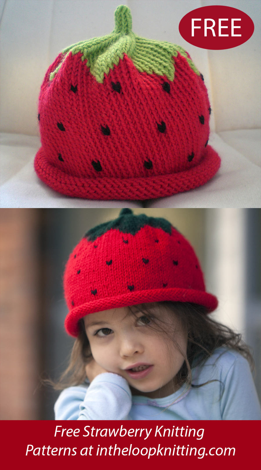 Free Fragolino Strawberry Hat Knitting Pattern