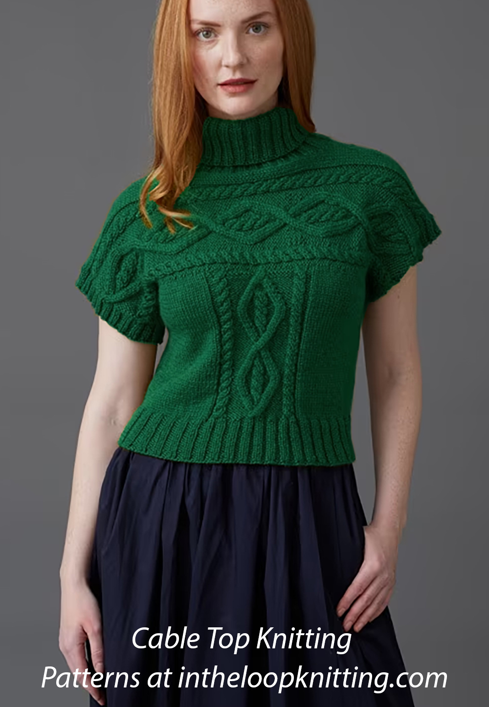 Women's Cable Sweater Knitting Pattern Frances Top