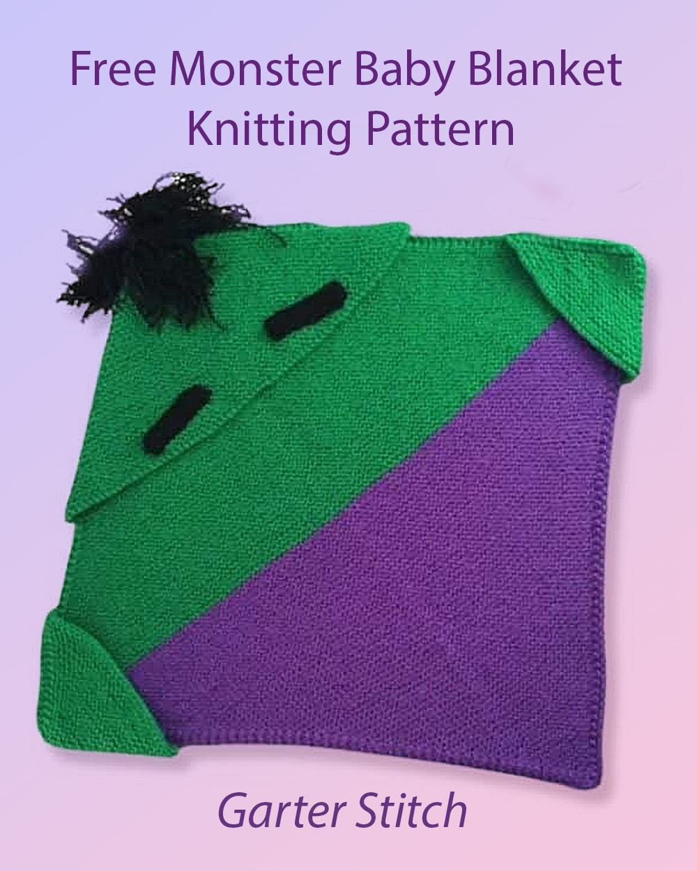Free Frankenstein Monster Baby Hooded Blanket Halloween Knitting Pattern