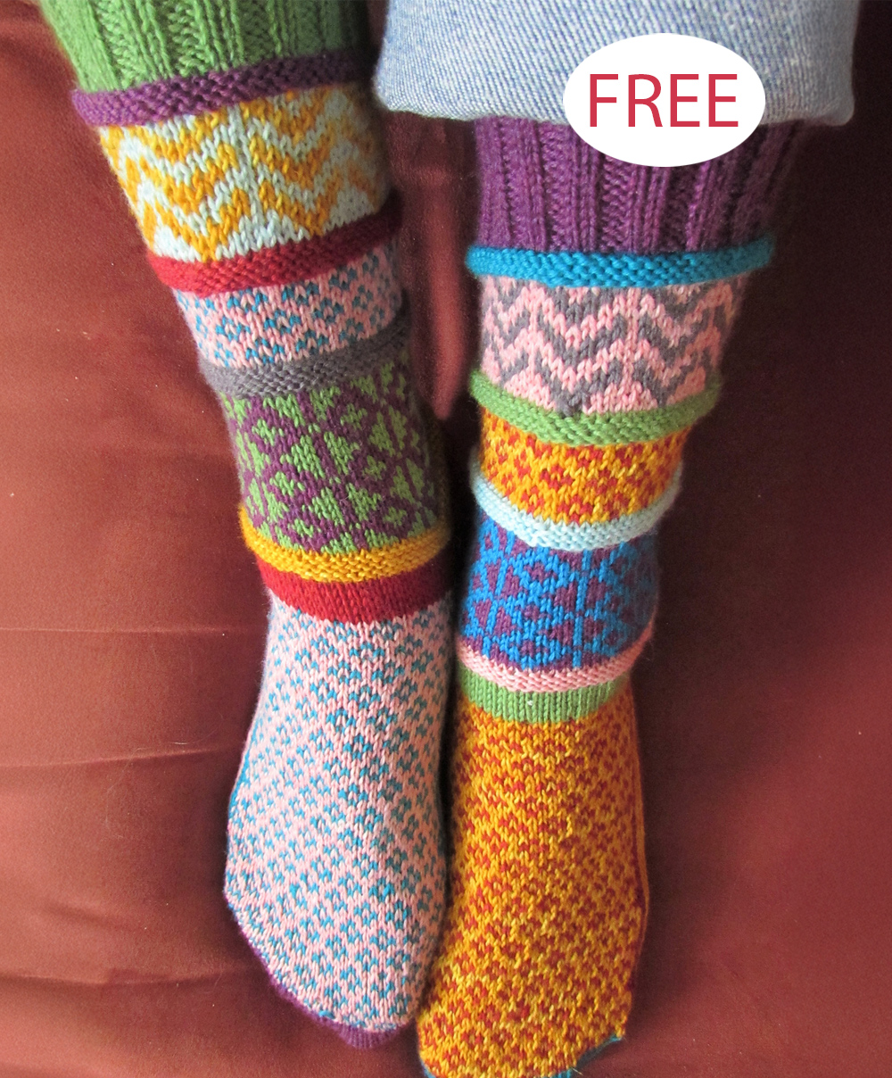 Free Fraternal Twins Socks Knitting Pattern