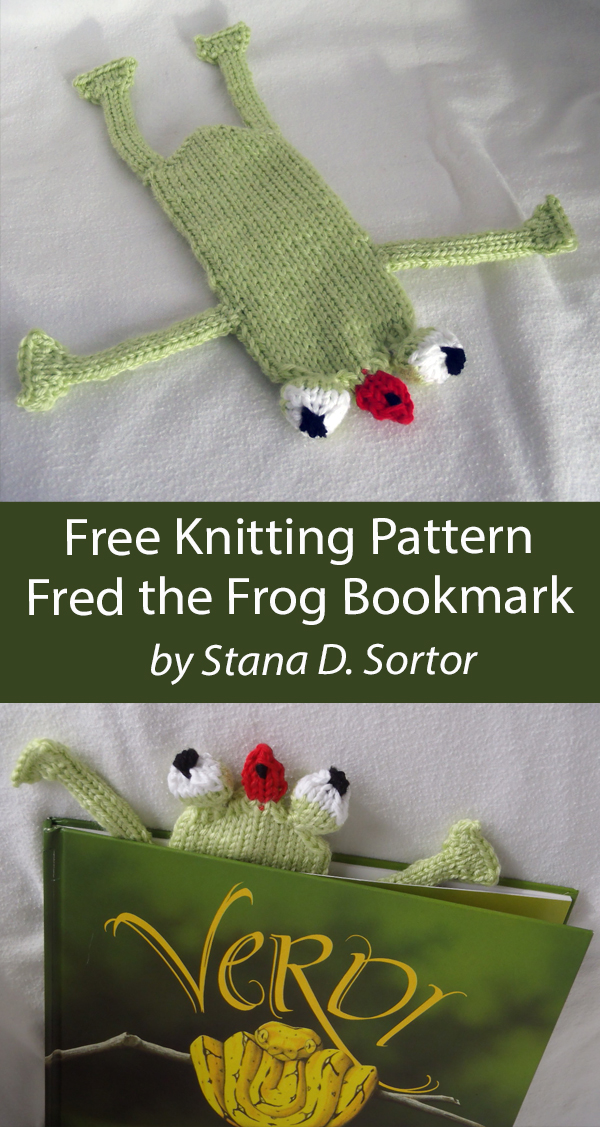 Frog Bookmark Knitting Pattern Fred the Frog