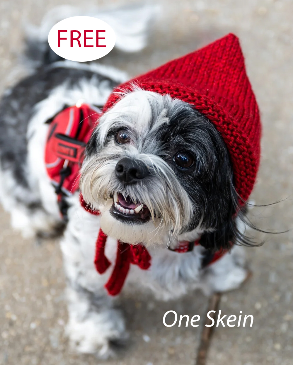 Free One Skein Freddie Tied Hood Knitting Pattern
