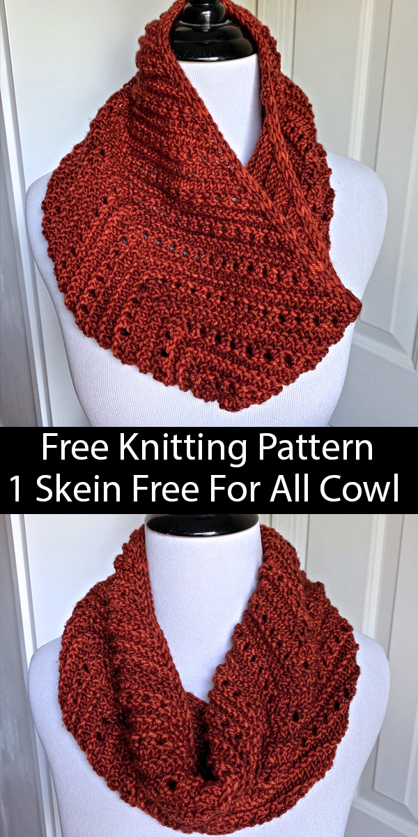 Free Knitting Pattern for One Skein Free For All Cowl
