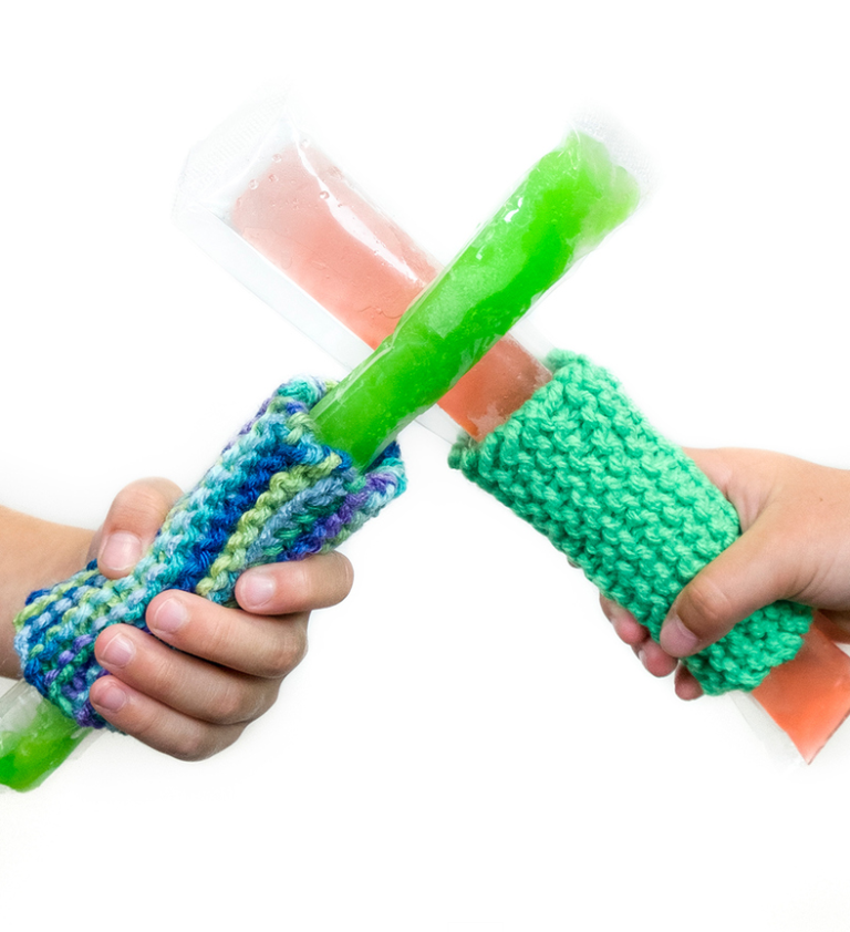 Free Knitting Pattern for Freezer Pop Cozy