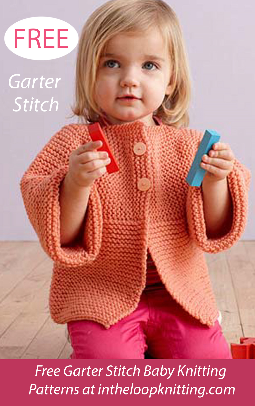 Free Fresh Melon Sideways Baby Cardigan Knitting Pattern Garter Stitch