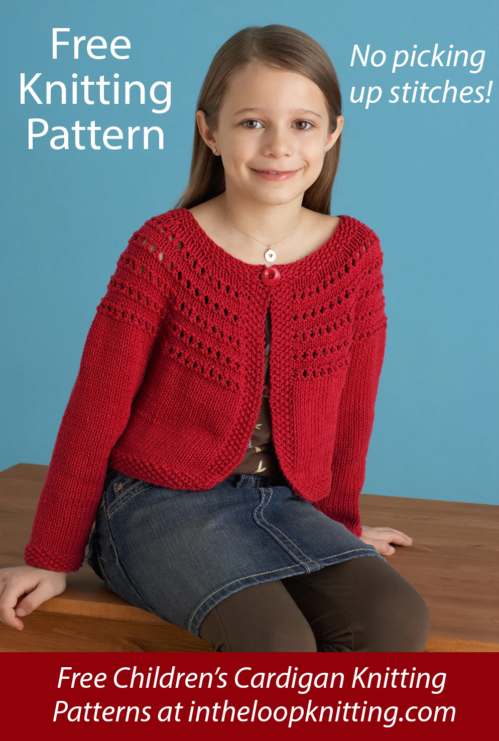 Free Child's Fresh Picked Color 3/4 Sleeve Cardigan Knitting Pattern