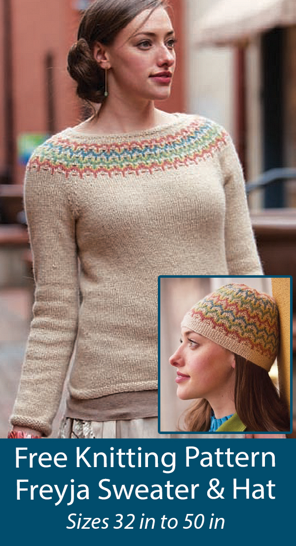 Free Sweater Set Knitting Patterns Freyja Sweater and Hat