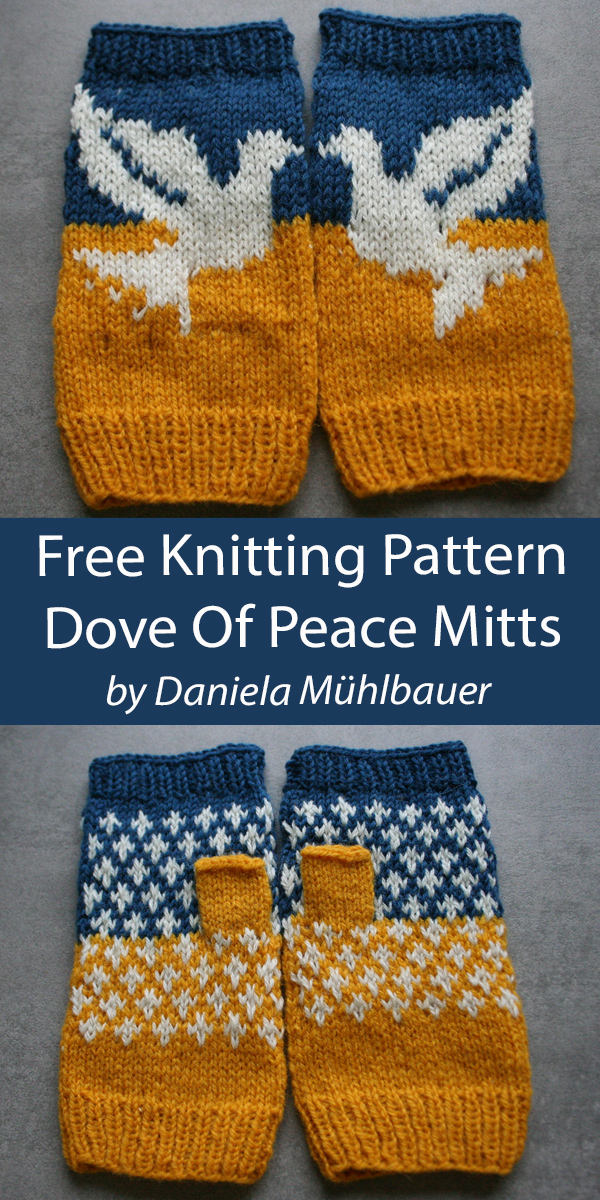 Dove Of Peace Mitts Free Knitting Pattern