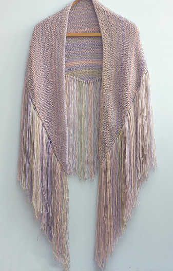 Knitting pattern for easy Fringe Shawl