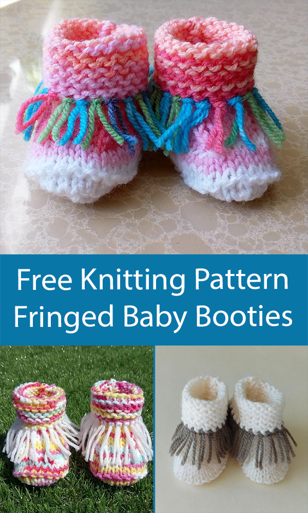Free Baby Booties Knitting Pattern Fringed Moccasin Booties
