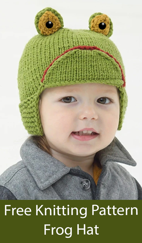 Free Frog Hat Knitting Pattern Baby Hat