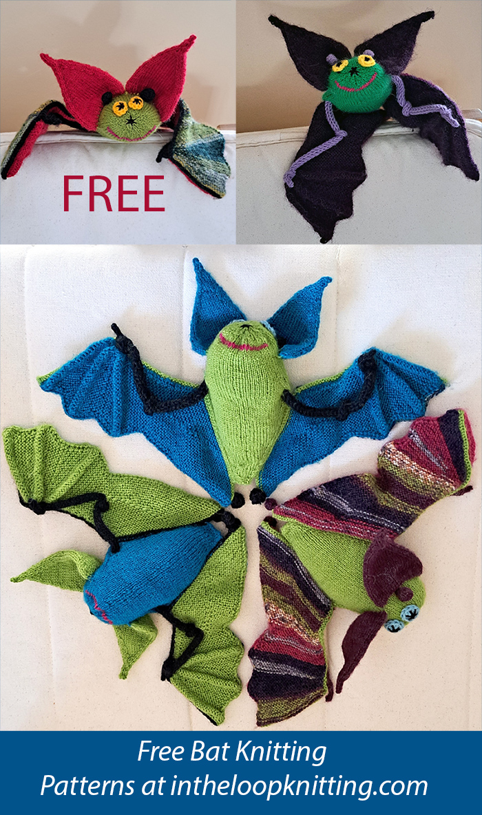 Free Bat Softie Knitting Pattern FroggyBug Bat